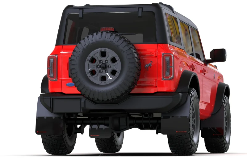 Rally Armor 21-24 Ford Bronco (Plstc Bmpr + RR - NO Rptr/Sprt) Blk Mud Flap w/Met. Blk Logo - Image 3