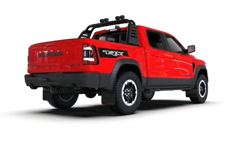 Rally Armor 21-25 Dodge Ram 1500 TRX Black UR Mud Flap - Metallic Black Logo - Image 3